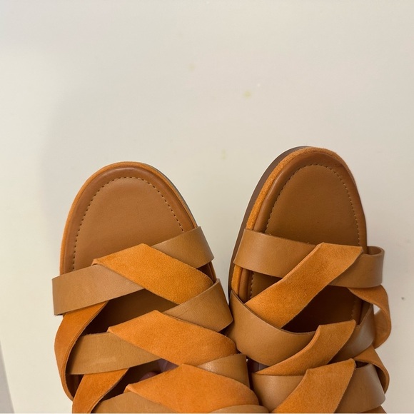 Vince Camuto Women's Deljesta Light Cognac Crisscross Heel Sandals Size 10 - Picture 3 of 12